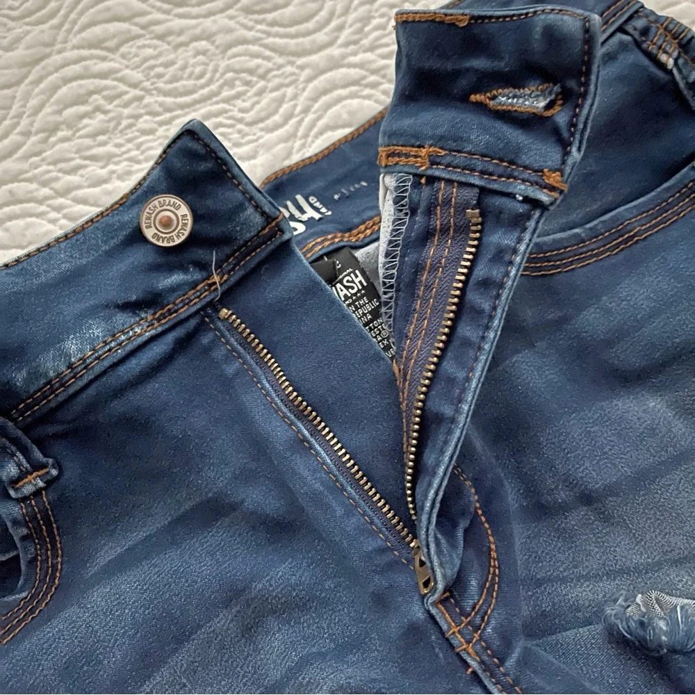 REWASH High Rise Comfort Stretch Distressed Denim Shorts Size 3 - Picture 12 of 16